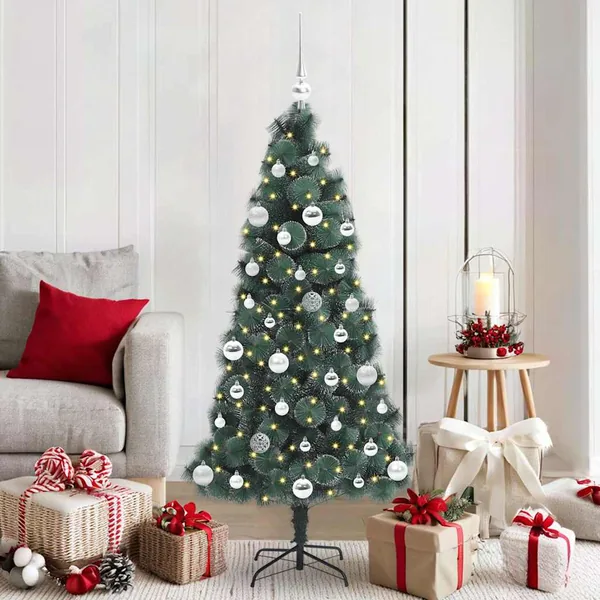 Arbre de Noël artificiel pré-éclairé avec ensemble de boules