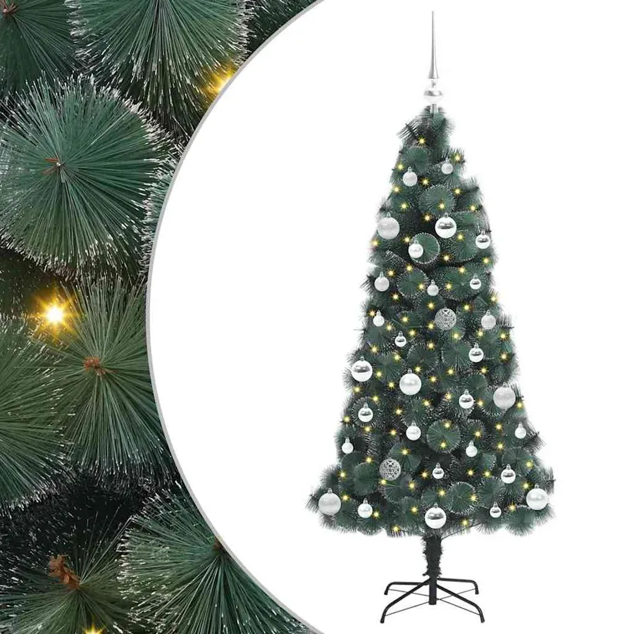 Arbre de Noël artificiel pré-éclairé avec ensemble de boules - 2