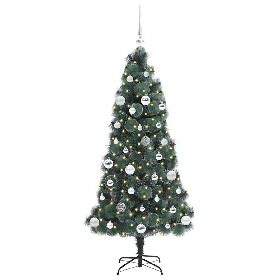 Arbre de Noël artificiel pré-éclairé avec ensemble de boules - 3