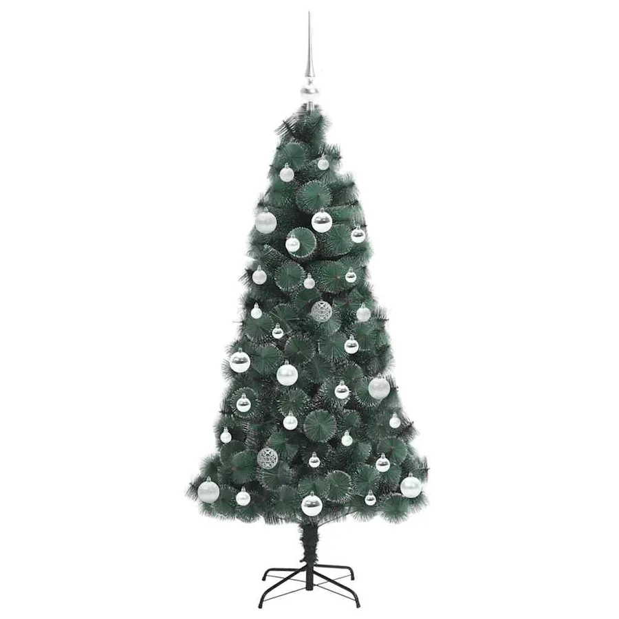 Arbre de Noël artificiel pré-éclairé avec ensemble de boules - 4