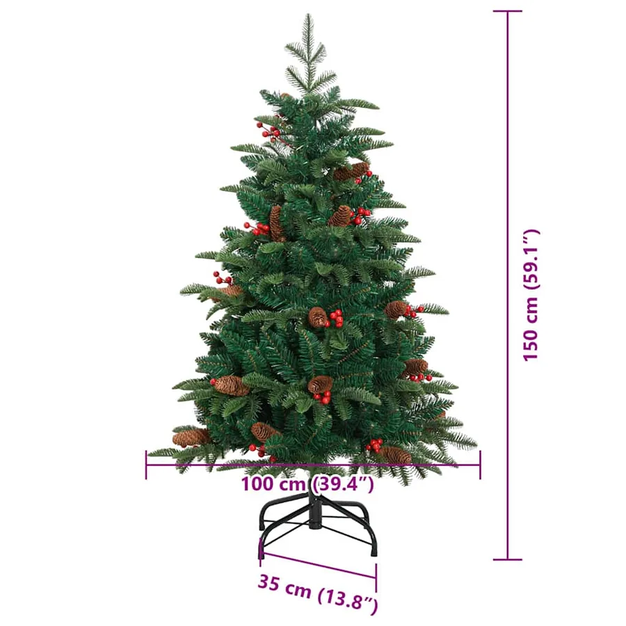 Sapin de Noël artificiel Vert 150 cm PVC, métal et plastique - 17