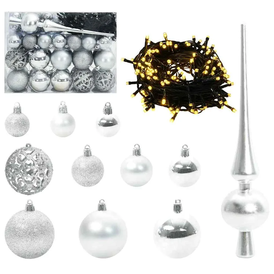 Sapin de Noël avec 150 LED avec support Rose 150 cm PVC - 6