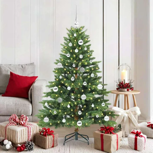 Sapin de Noël artificiel avec 150 LED Vert 150 cm PE et PVC