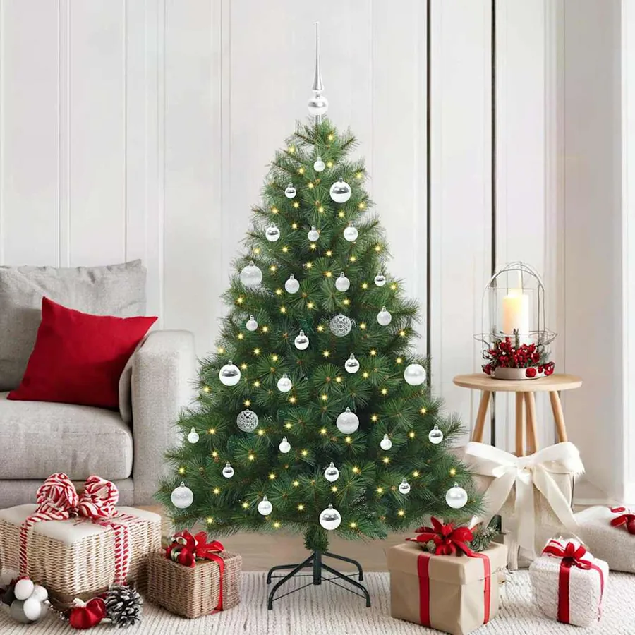 Sapin de Noël artificiel avec 150 LED Vert 150 cm PE et PVC