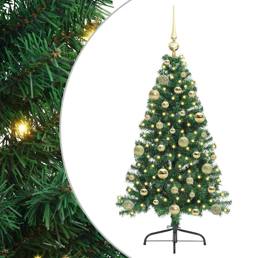 Sapin de Noël artificiel pré-éclairé Vert 120 cm PVC - 2