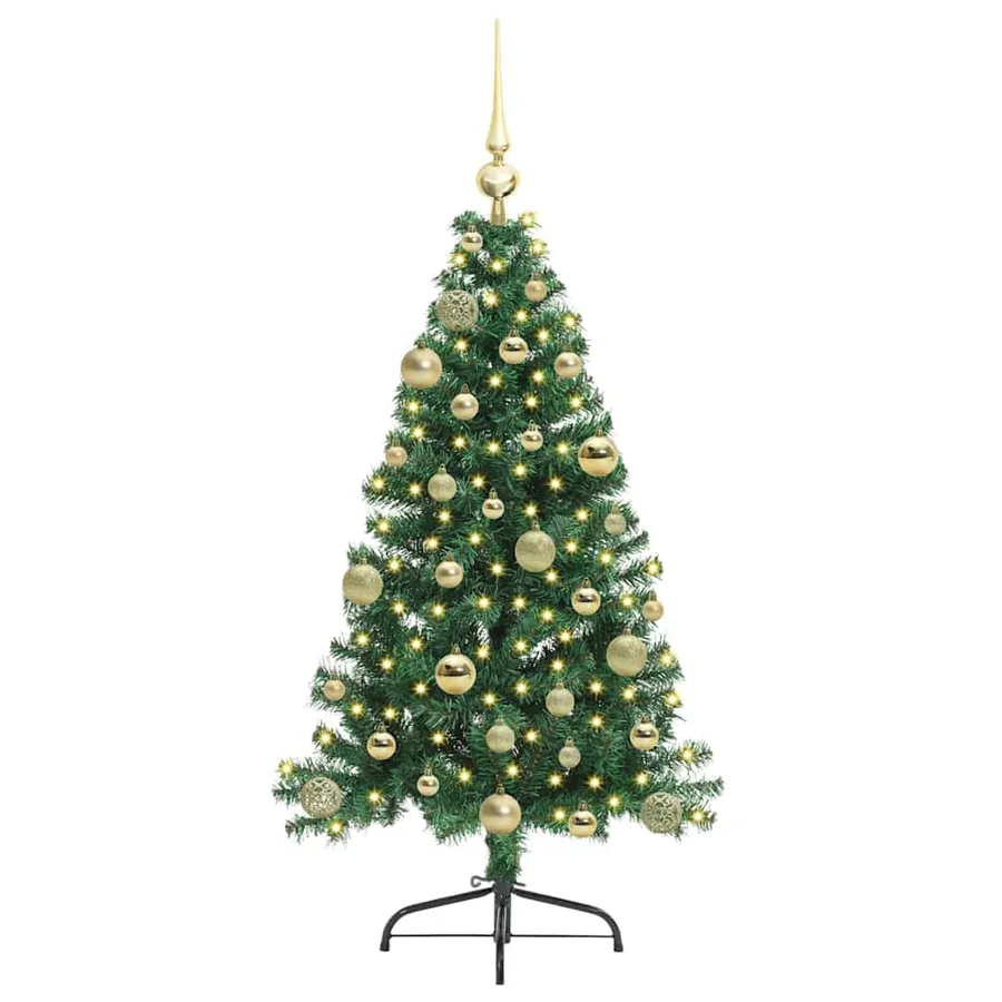 Sapin de Noël artificiel pré-éclairé Vert 120 cm PVC - 3