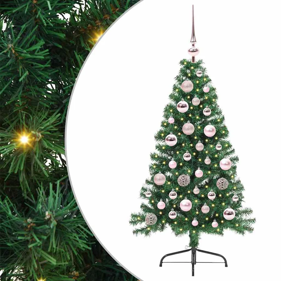 Sapin de Noël artificiel pré-éclairé Vert 120 cm PVC - 2