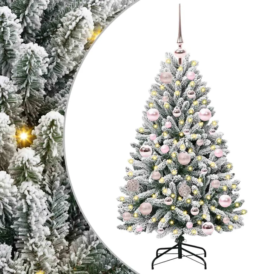 Sapin de Noël artificiel Vert et blanc 120 cm PVC et métal - 2