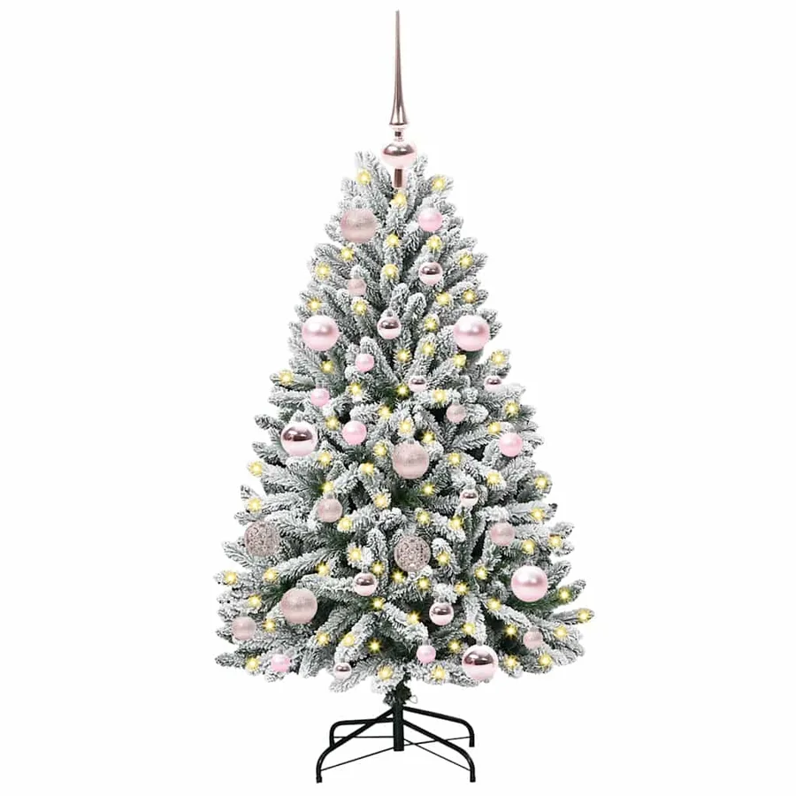 Sapin de Noël artificiel Vert et blanc 120 cm PVC et métal - 3