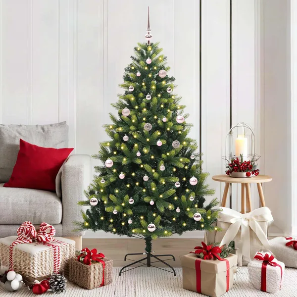 Arbre de Noël artificiel à charnières 150 LED Vert 150 cm