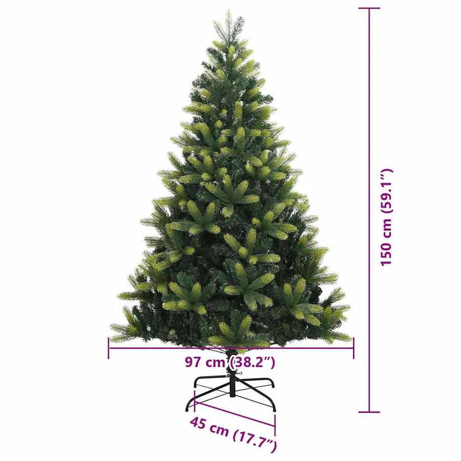 Arbre de Noël artificiel à charnières 150 LED Vert 150 cm - 17