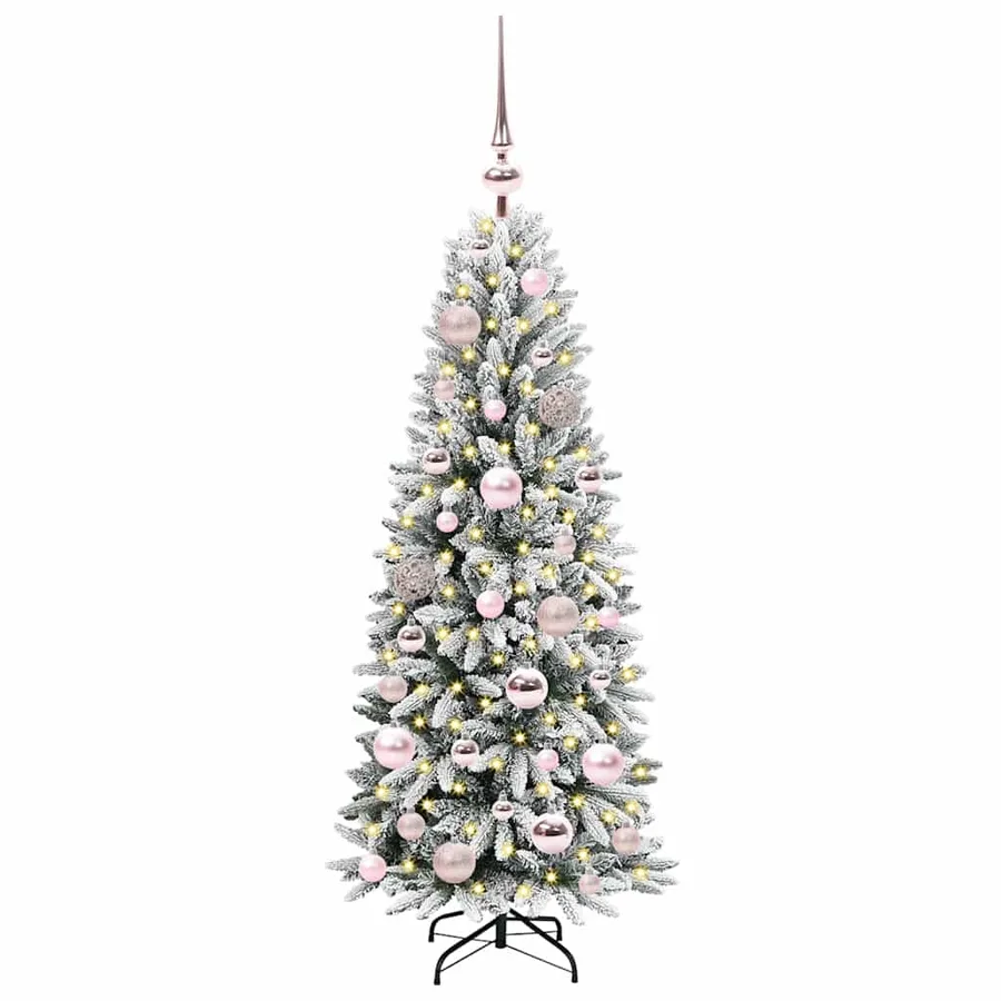 Sapin de Noël artificiel avec 150 LED avec support Blanc 120 cm - 3