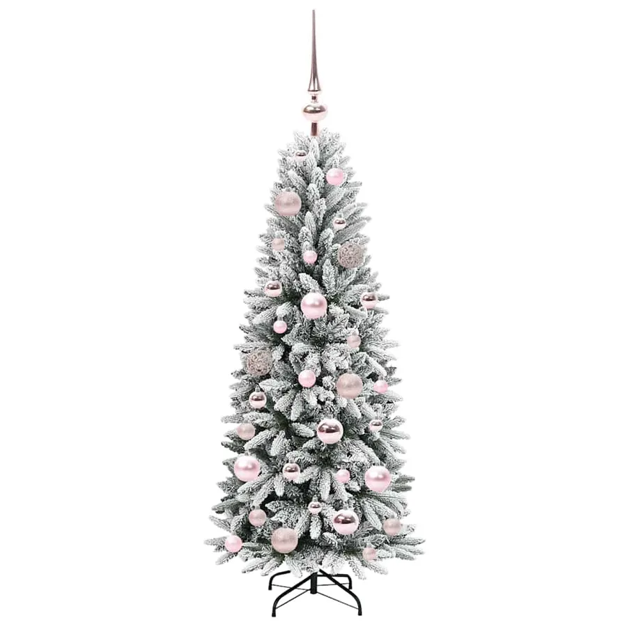 Sapin de Noël artificiel avec 150 LED avec support Blanc 120 cm - 4