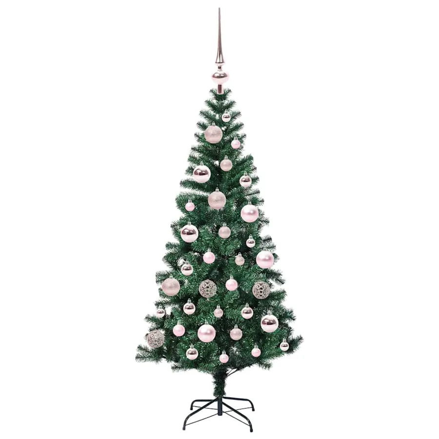 Sapin de Noël artificiel pré-éclairé Vert 120 cm PVC et métal - 4