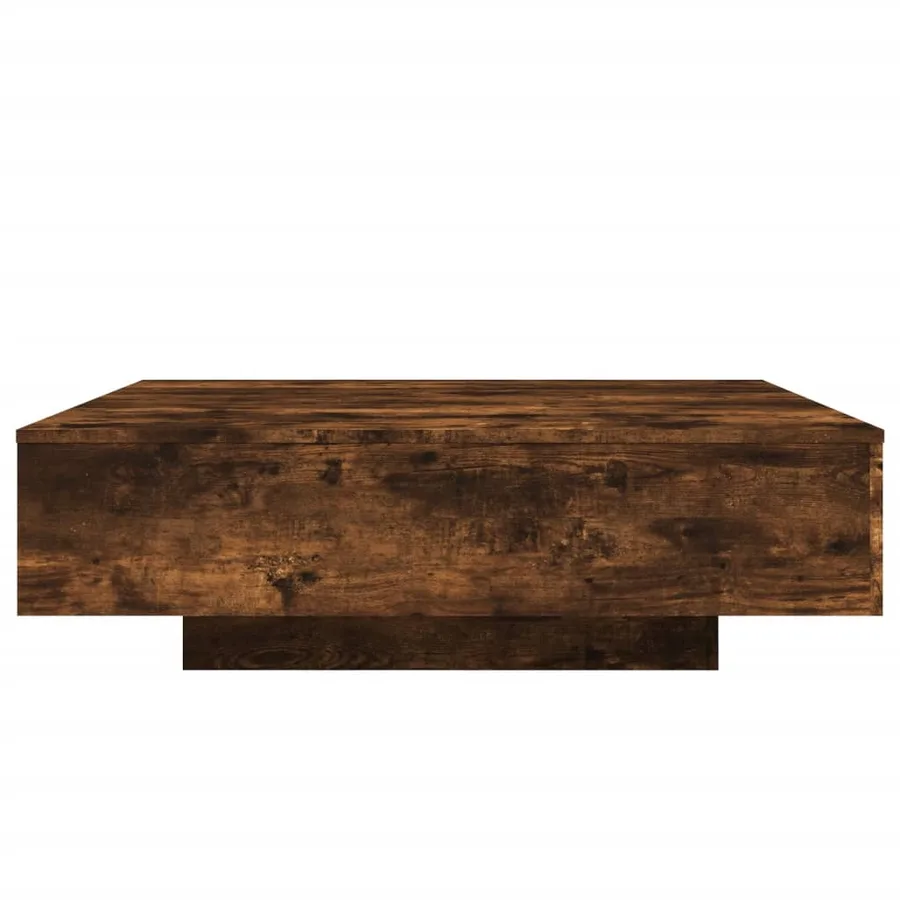 Table basse chêne fumé 100x100x31 cm bois d'ingénierie - 6