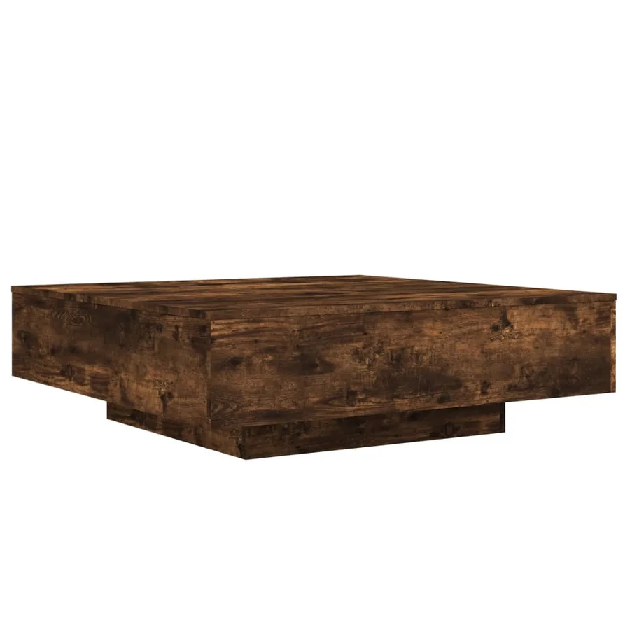 Table basse chêne fumé 100x100x31 cm bois d'ingénierie - 7