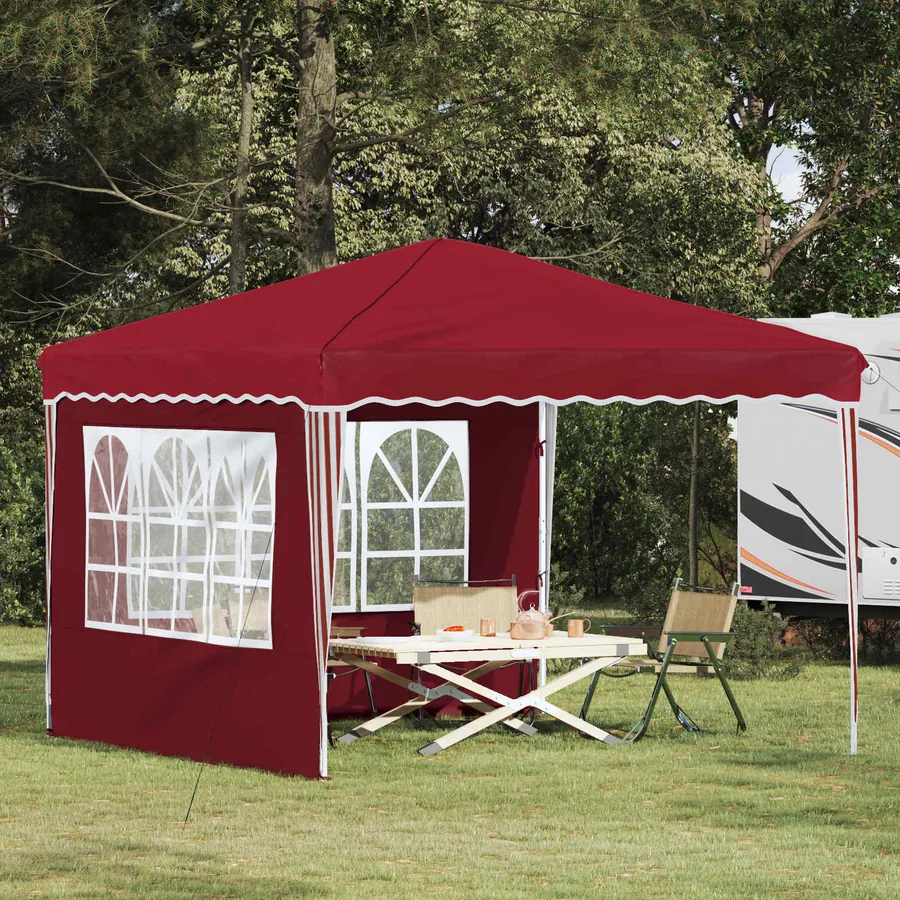 Tente de fête pop-up 288 x 288 x 245 cm Bordeaux Tissu Oxford
