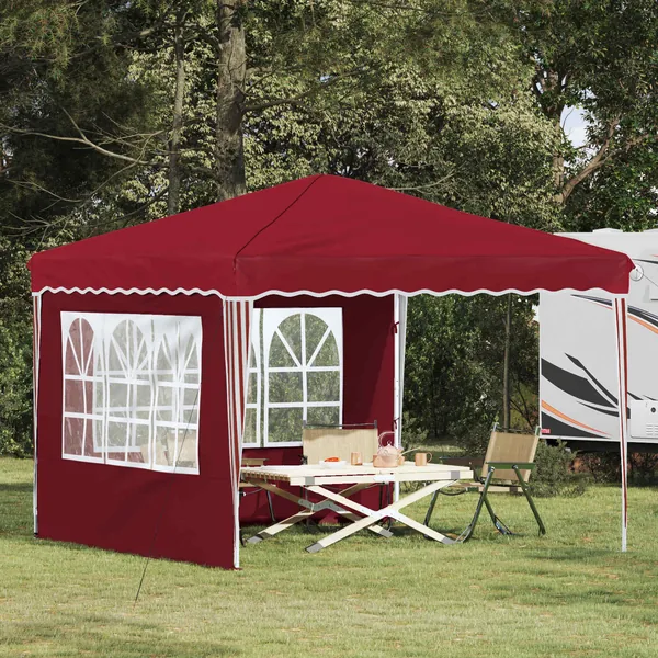Tente de fête pop-up 288 x 288 x 245 cm Bordeaux Tissu Oxford