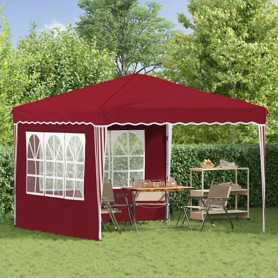 Tente de fête pop-up 288 x 288 x 245 cm Bordeaux Tissu Oxford - 3
