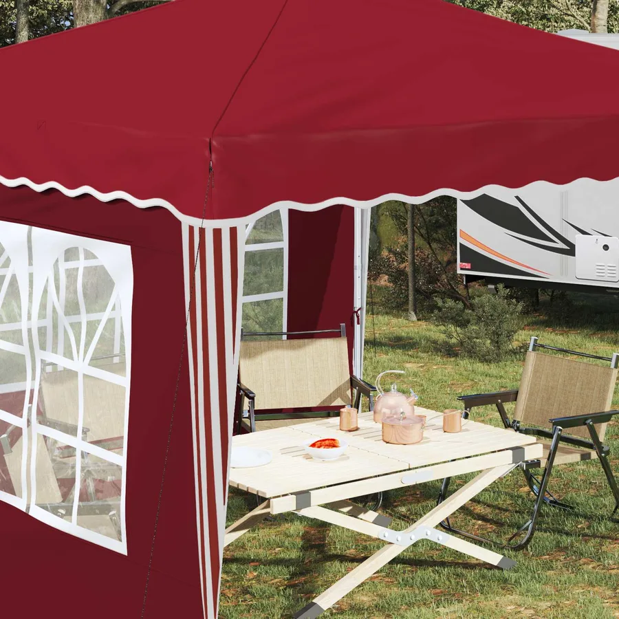 Tente de fête pop-up 288 x 288 x 245 cm Bordeaux Tissu Oxford - 4