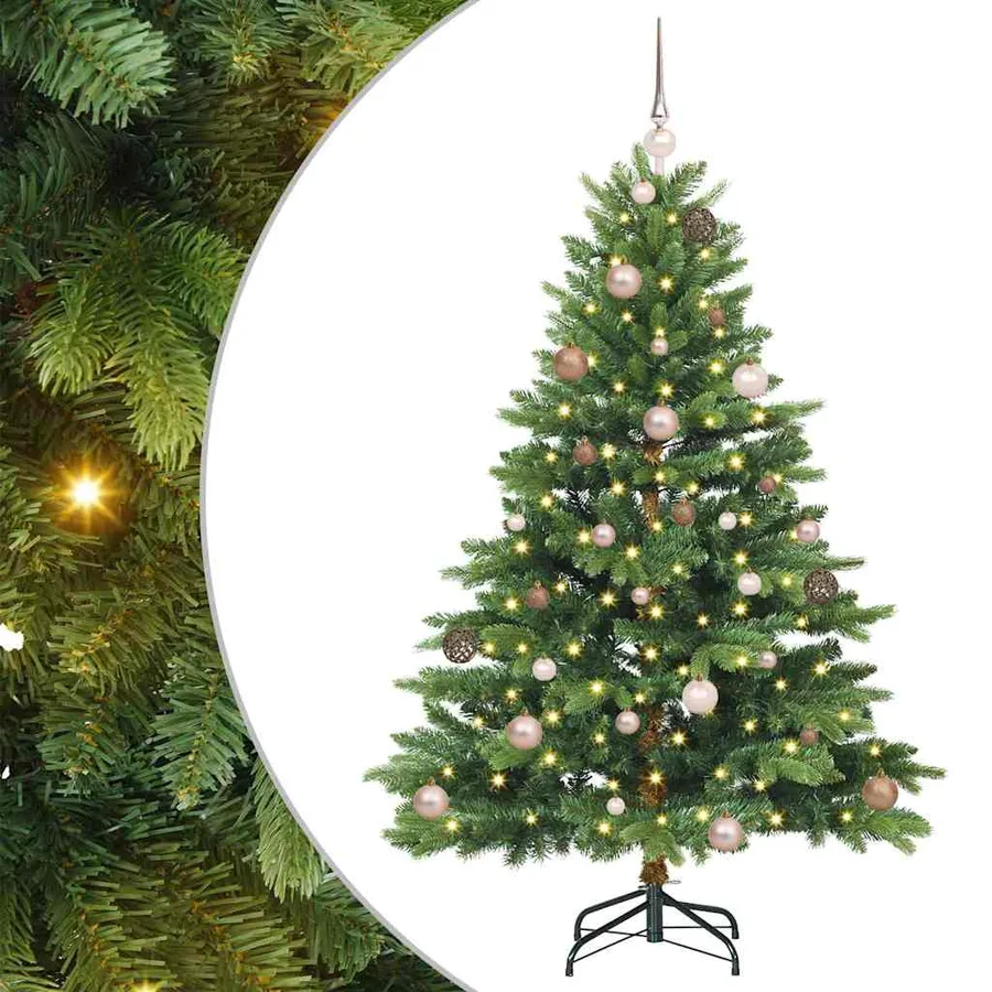 Sapin de Noël artificiel avec 150 LED Vert 150 cm PE et PVC - 2