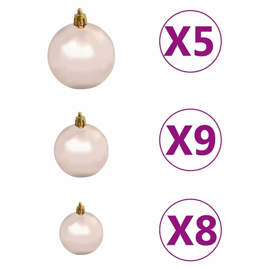 Arbre de Noël artificiel pré-éclairé avec ensemble de boules - 10