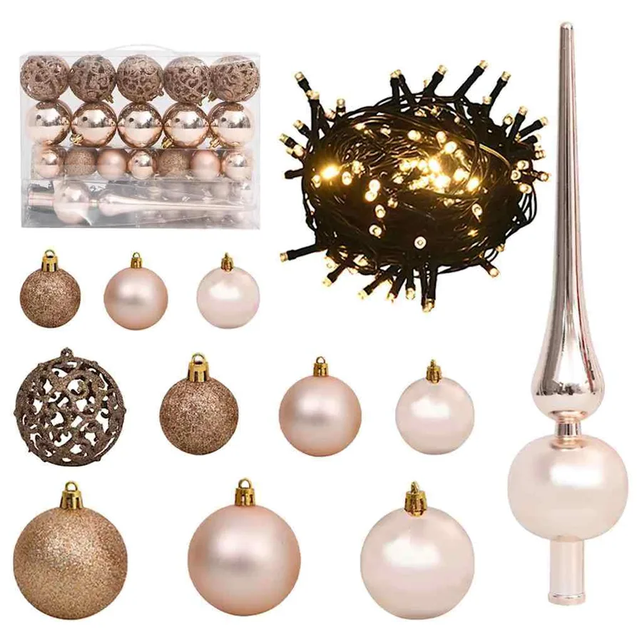 Arbre de Noël artificiel pré-éclairé avec ensemble de boules - 6