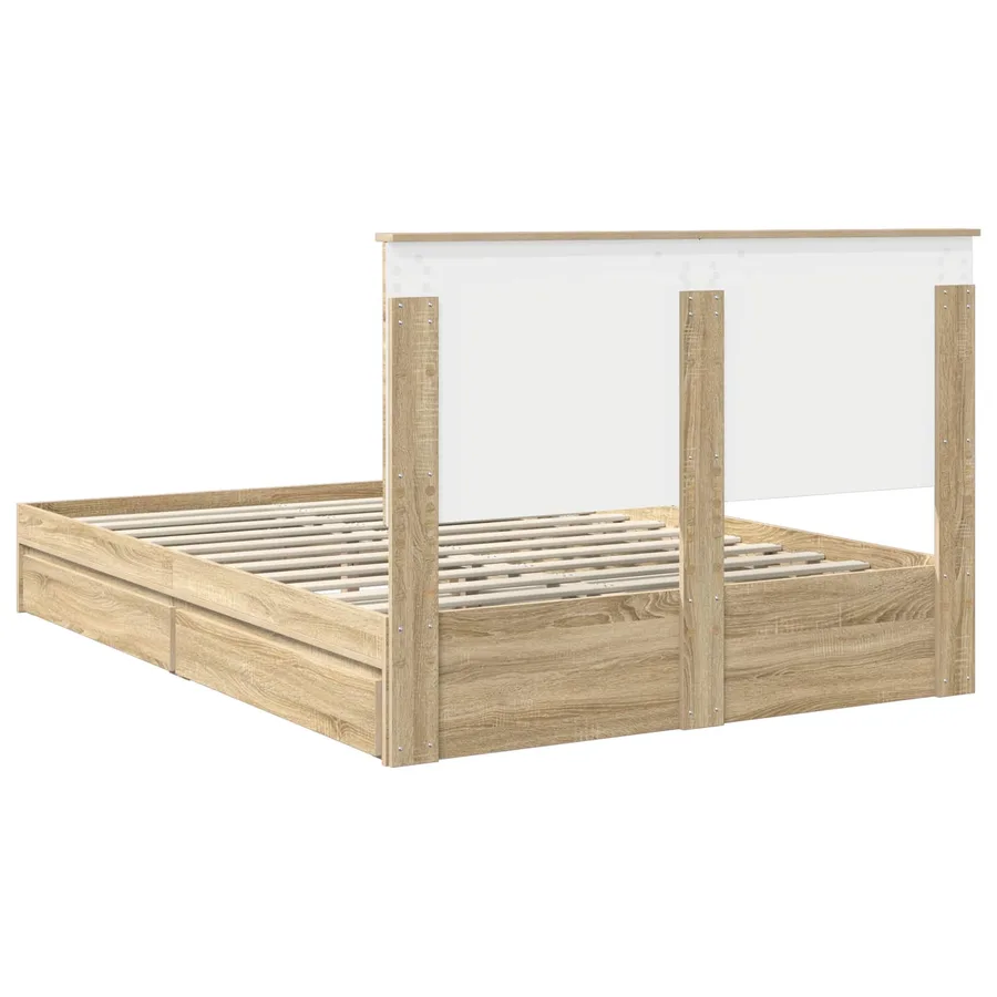 Lit de Rangement Chêne Sonoma 140 x 200 cm Bois d'ingénierie - 8