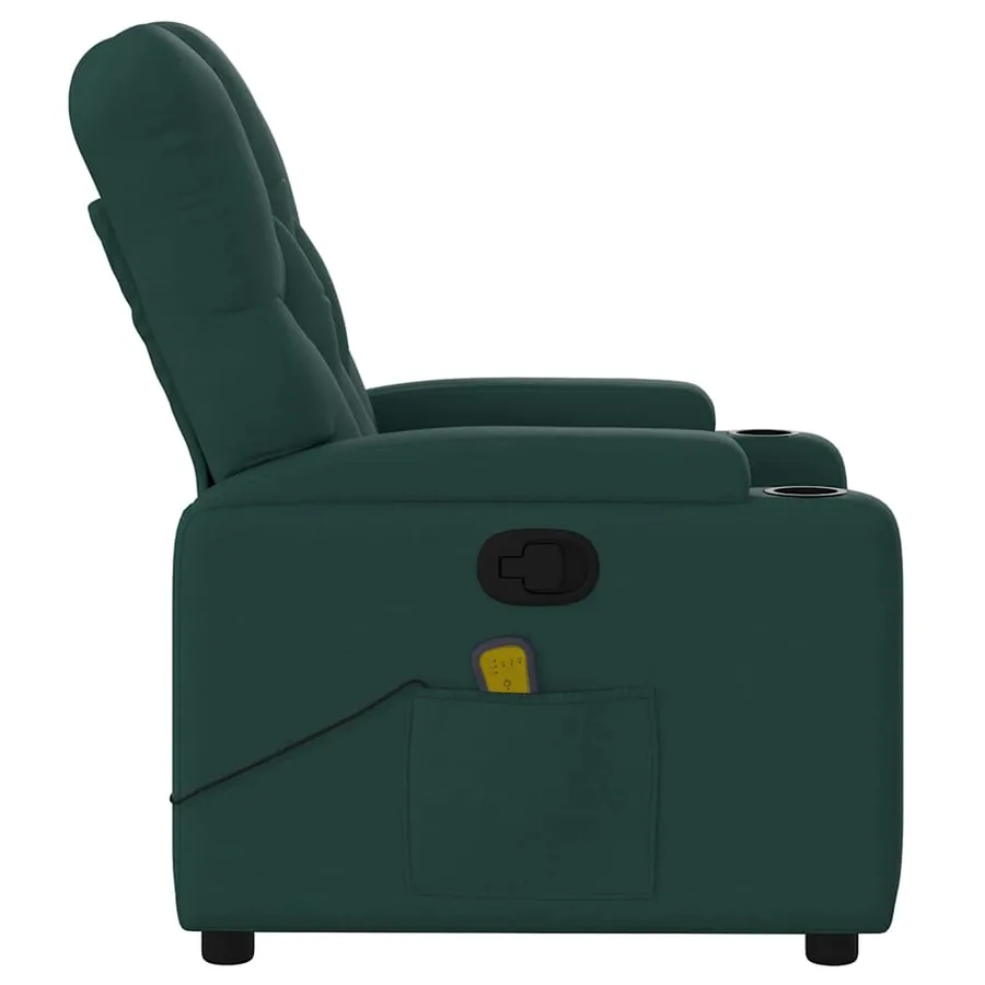 Fauteuil de massage inclinable Vert foncé Tissu - 9