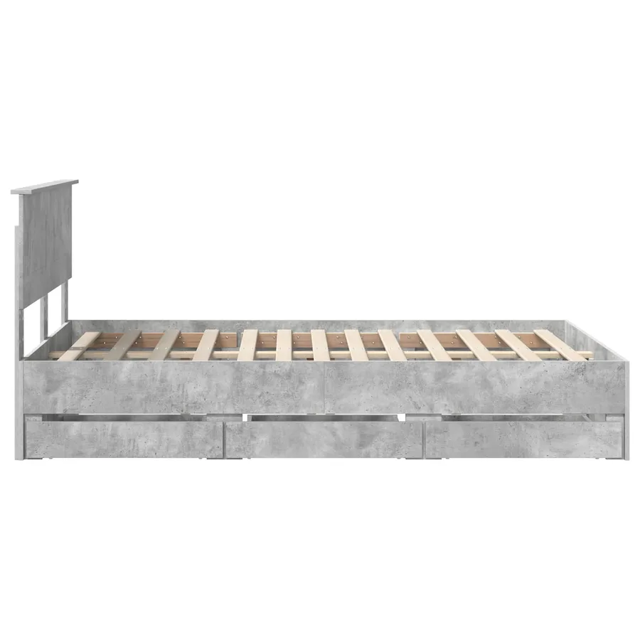 Cadre de lit Gris béton 120 x 190 cm Bois Ingénierie - 9