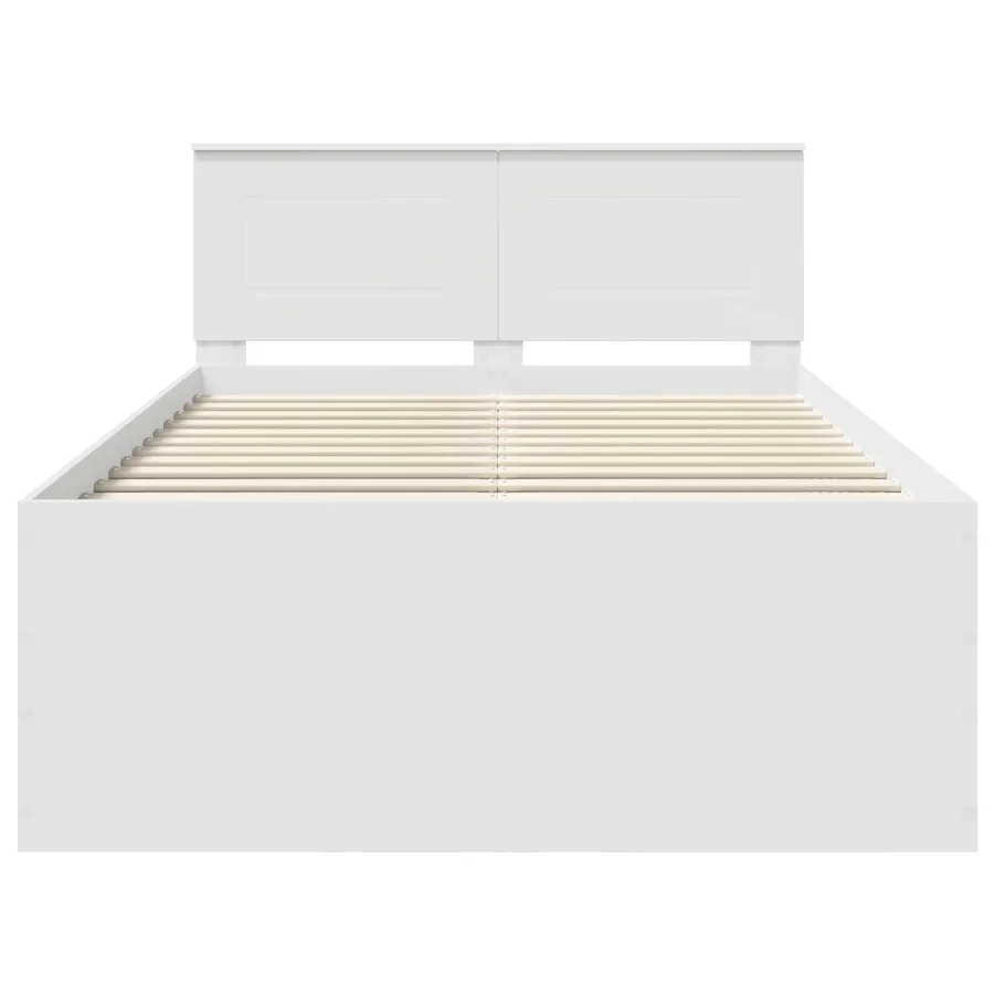 Cadre de lit Blanc 120 x 190 cm Bois d'ingénierie - 7