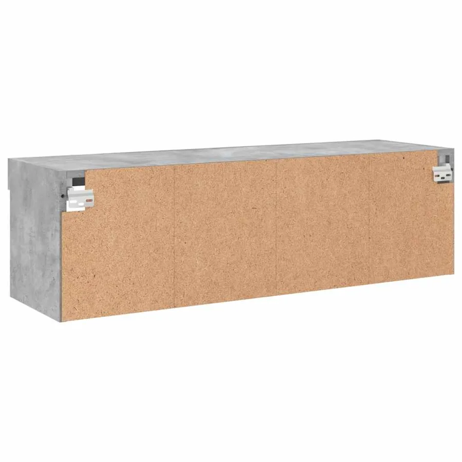 Meuble TV avec lumières LED gris béton 100x30x30 cm - 12