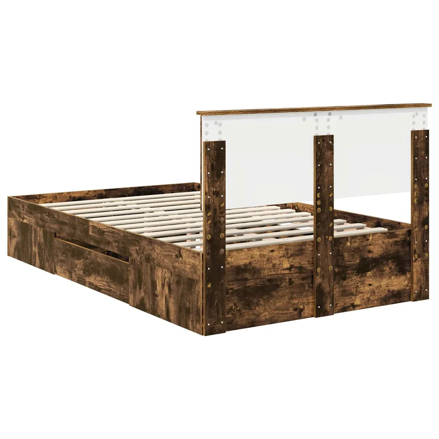 Cadre de lit Chêne fumé 120 x 200 cm Bois d'ingénierie - 10