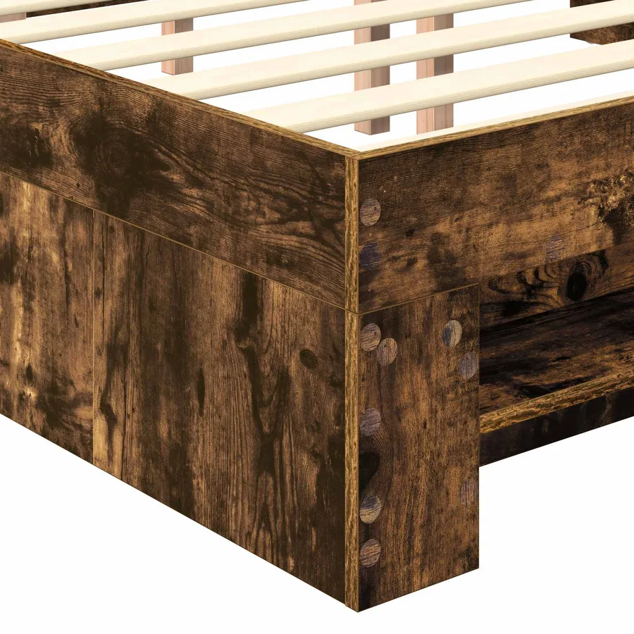 Cadre de lit Chêne fumé 120 x 200 cm Bois d'ingénierie - 11
