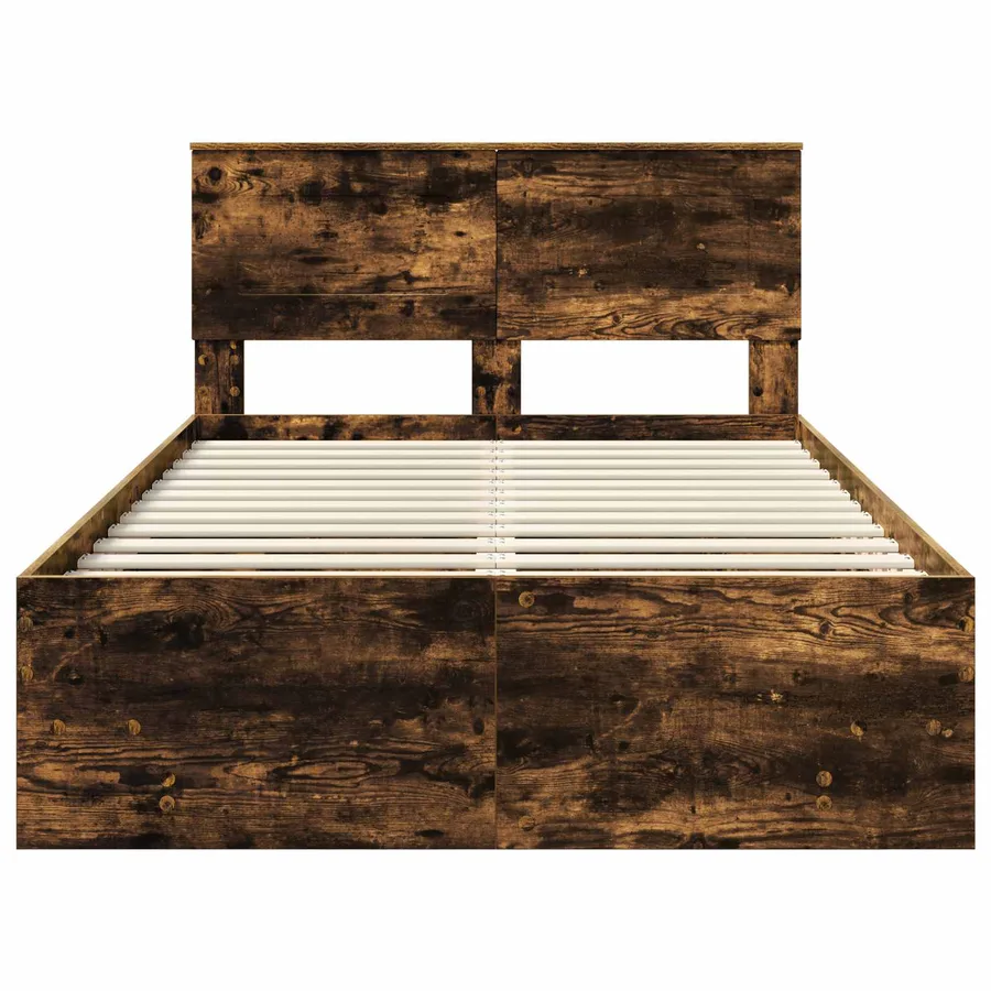 Cadre de lit Chêne fumé 120 x 123 cm Bois d'ingénierie - 7