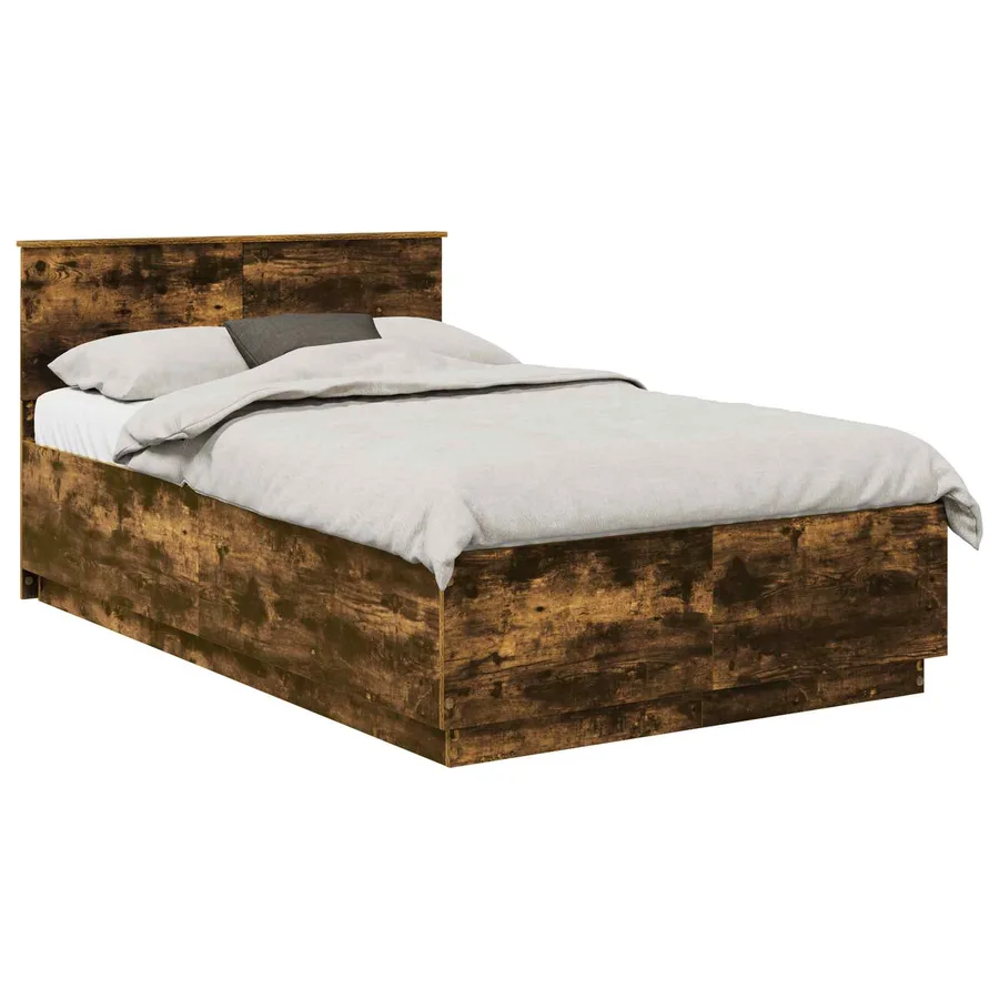 Cadre de lit Chêne fumé 120 x 190 cm Bois d'ingénierie - 2