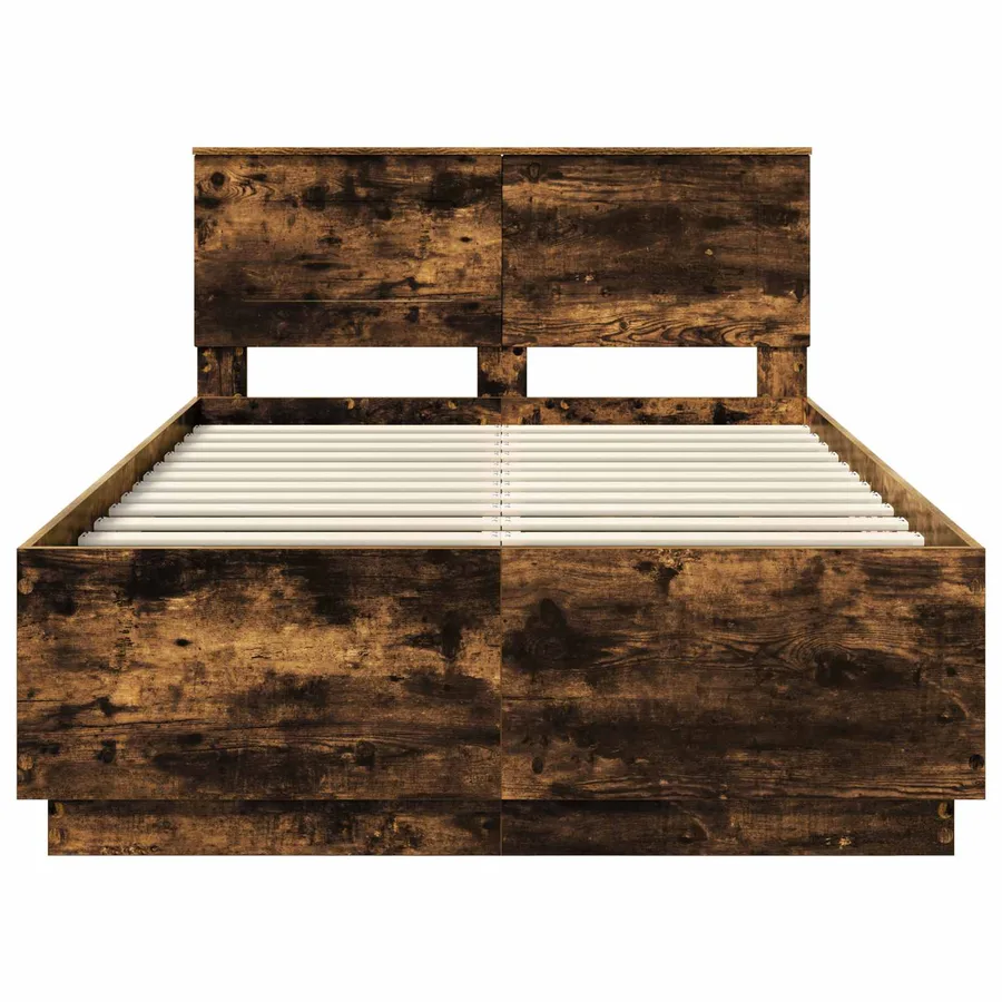 Cadre de lit Chêne fumé 120 x 190 cm Bois d'ingénierie - 7