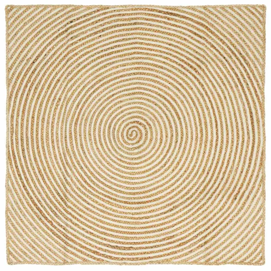 Tapis de surface Blanc 120 x 120 cm Jute