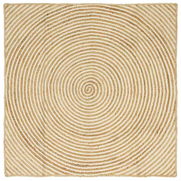 Tapis de surface Blanc 120 x 120 cm Jute