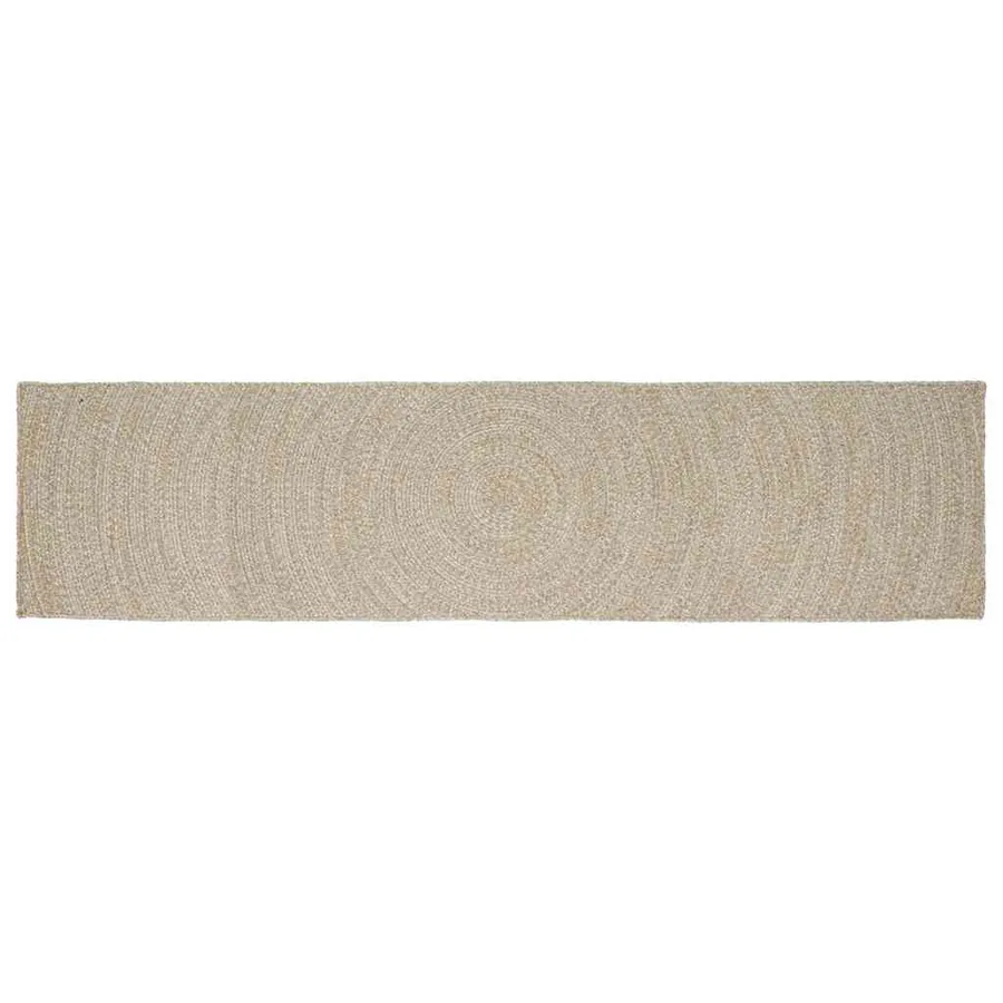 Tapis de surface Naturel et Blanc 60 x 400 cm Jute