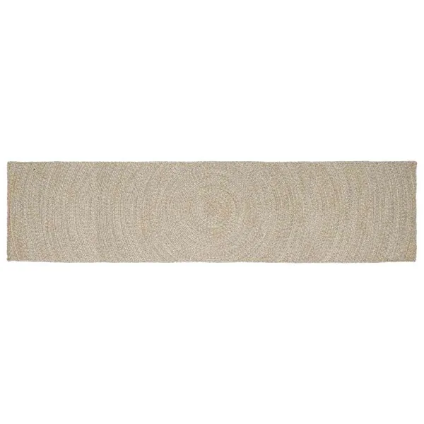 Tapis de surface Naturel et Blanc 60 x 400 cm Jute
