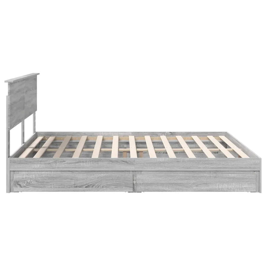 Lit de Rangement Gris Sonoma 180 x 200 cm Bois d'ingénierie - 9