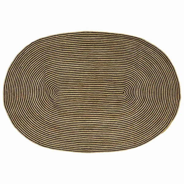 Tapis de surface Naturel et noir 152 x 245 cm Jute