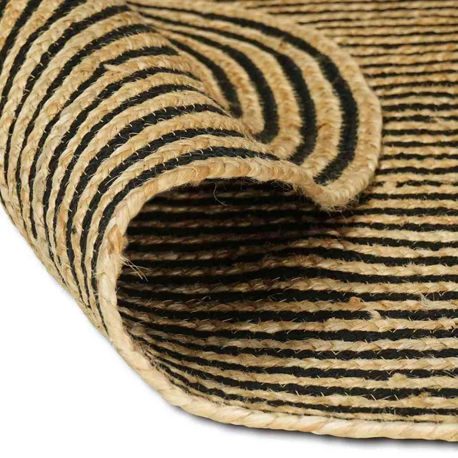 Tapis de surface Naturel et noir 152 x 245 cm Jute - 3