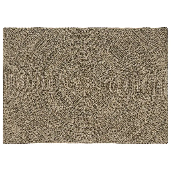 Tapis de surface Naturel et noir 120 x 170 cm Jute