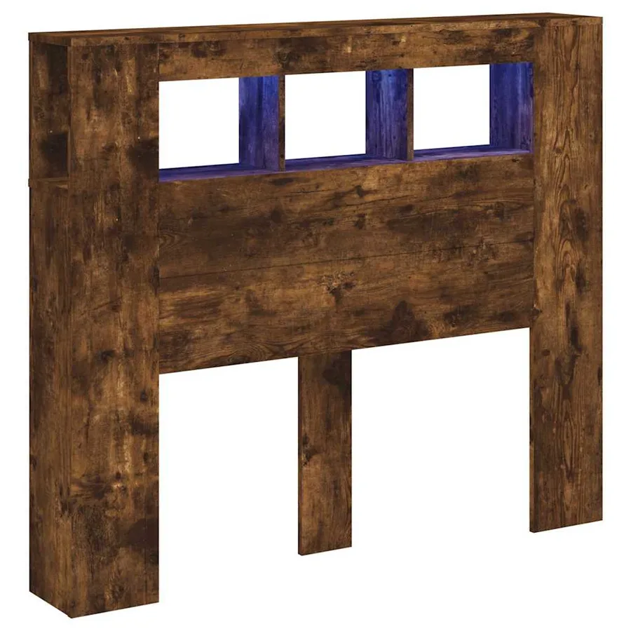 Tête de lit à LED chêne fumé 120x18,5x103,5cm bois d'ingénierie - 2