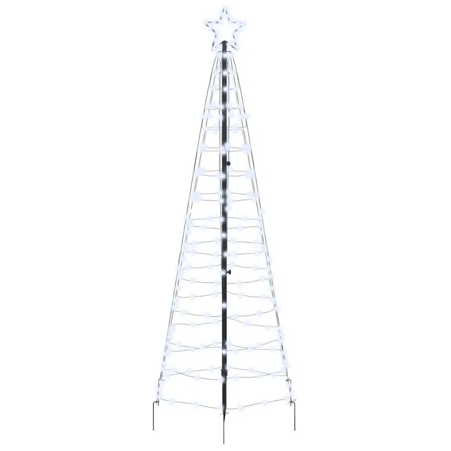 Arbre de Noël LED avec piquets au sol Blanc froid 250 cm Fer - 2