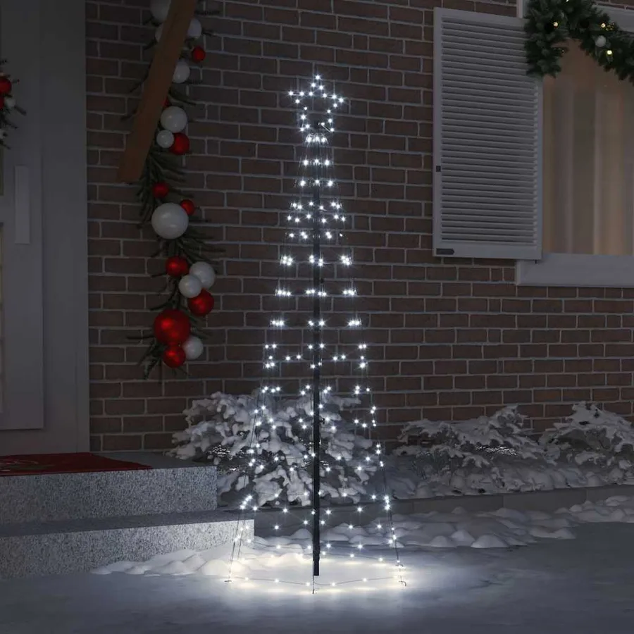 Arbre de Noël LED avec piquets au sol Blanc froid 250 cm Fer - 3