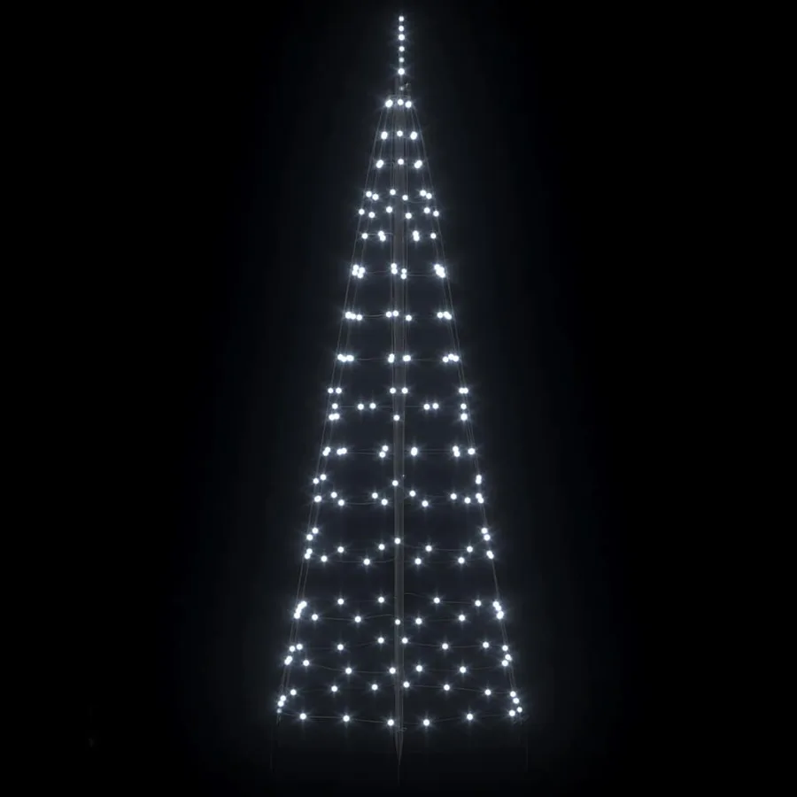 Arbre de Noël LED avec piquets au sol Blanc froid 250 cm Fer - 5