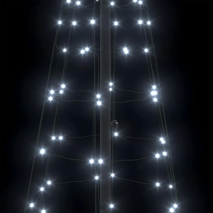Arbre de Noël LED avec piquets au sol Blanc froid 250 cm Fer - 7